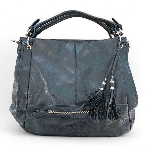 🖤 Urban Expressions Finley Hobo Shoulder Bag | Black Slouchy Gold-tone Hardwear - Picture 1 of 13